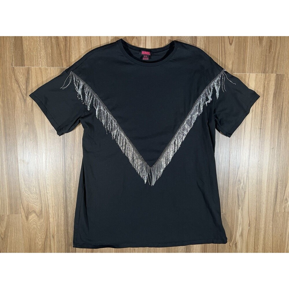 Rock & Roll Denim Cowgirl Fringed Oversized Western Shirt Women’s XL